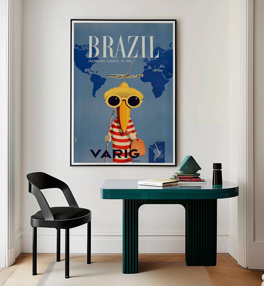 Vibrant BRAZIL I, VINTAGE TRAVEL POSTERS showcasing colorful design and rich culture, perfect for home decor.