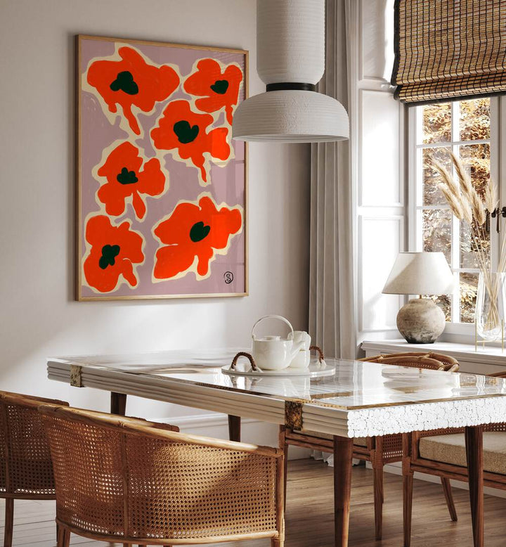 Bright and elegant POPPY, FLORAL FLOWER PAINTINGS add warmth to your living space, enhancing any room's decor.