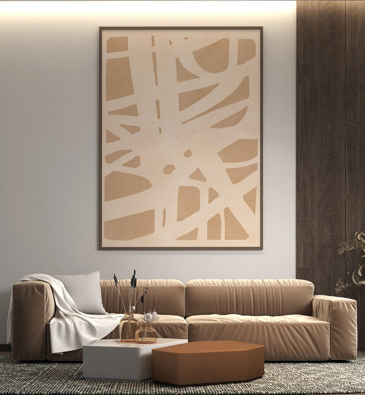 Stylish living room featuring EXPRESSIVE LINES III, ABSTRACT PAINTINGS, enhancing creativity and artistic flair.
