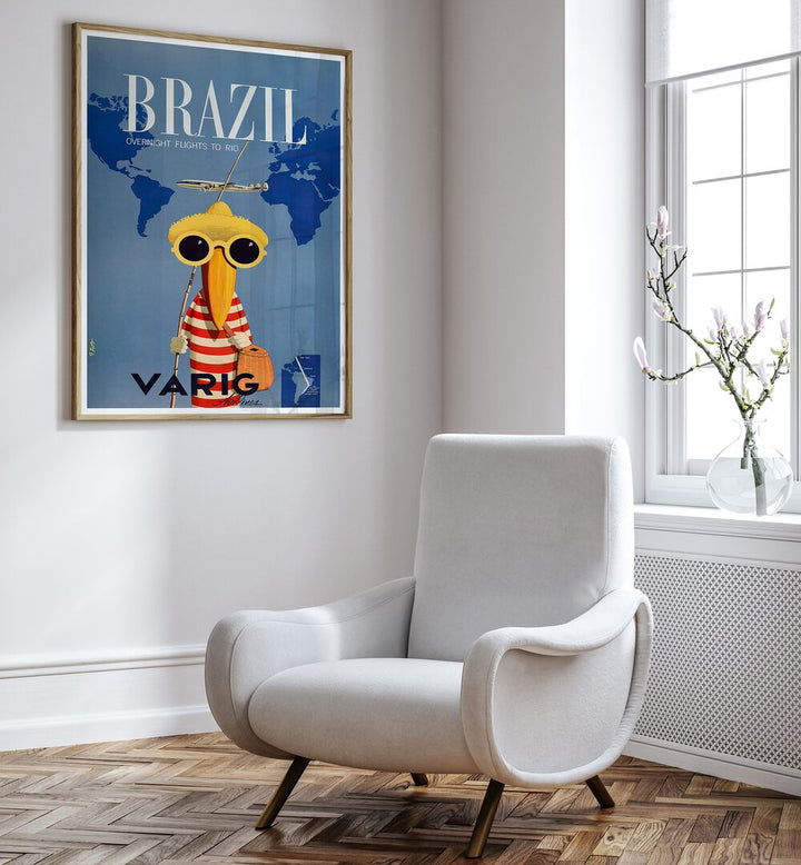 Vibrant BRAZIL I, VINTAGE TRAVEL POSTERS enhance your space with a touch of Brazil's rich culture and charm.