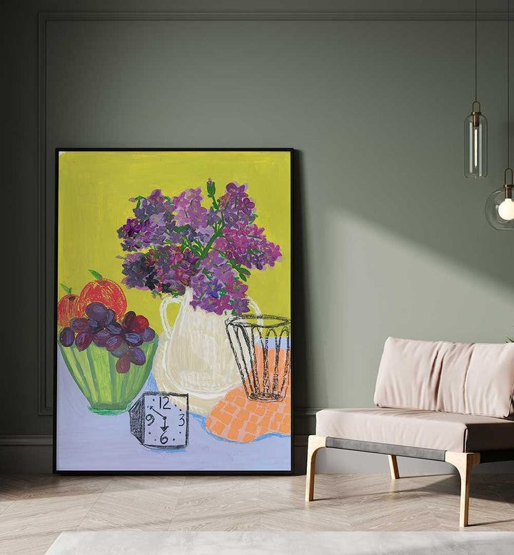 IT WAS TIME FOR LILACS , FLORAL FLOWER PAINTINGS