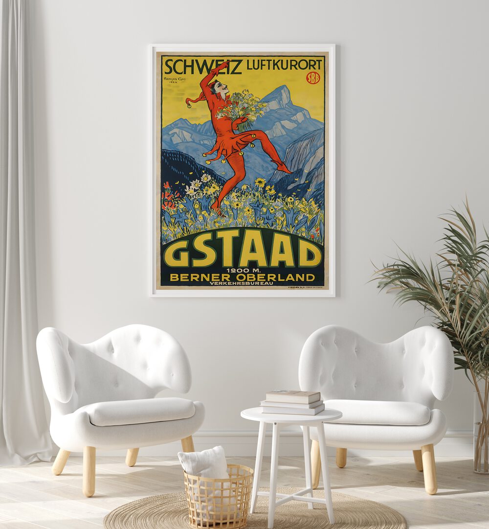 GSTAAD II, VINTAGE TRAVEL POSTERS showcase Swiss alpine beauty, perfect for elevating home décor.