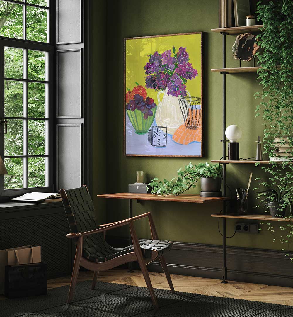 IT WAS TIME FOR LILACS , FLORAL FLOWER PAINTINGS