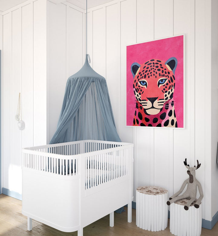 Colorful PINK CHEETAH, ANIMAL PAINTINGS by Andrea Haase, perfect for adding vibrancy to any space.