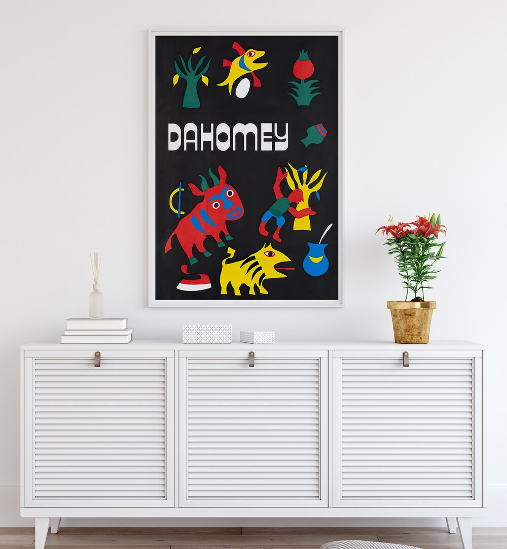 Vibrant DAHOMEY, VINTAGE TRAVEL POSTERS brighten up your space, celebrating travel and nostalgia in stunning art.