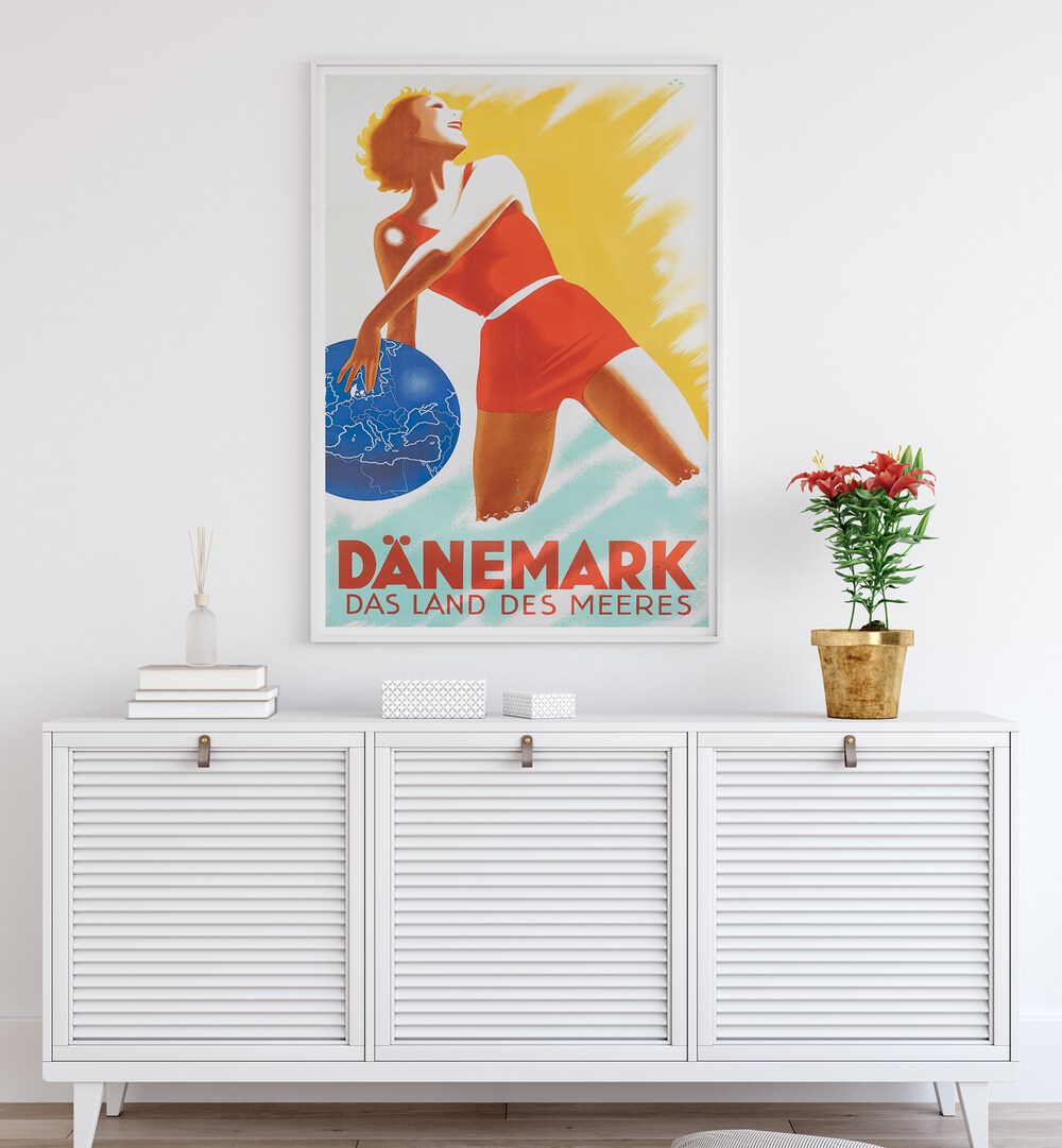 DANEMARK, VINTAGE TRAVEL POSTERS enhance your decor with vibrant images of Denmark's charm and culture.