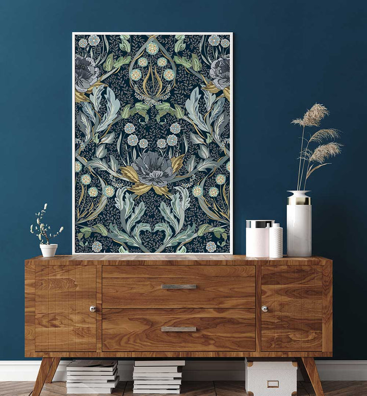 Captivating Floral Blue Pattern Art Prints, perfect for adding elegance and charm to any space.