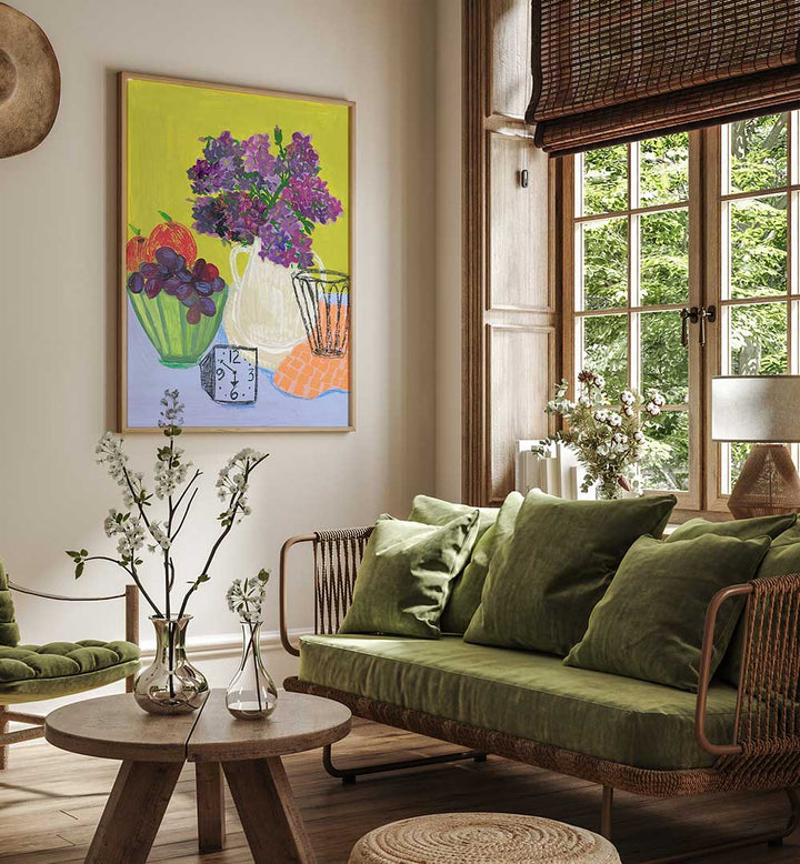 IT WAS TIME FOR LILACS , FLORAL FLOWER PAINTINGS