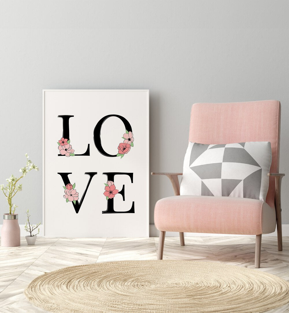 Elegant BLOOMING LOVE, FASHION POSTERS adorn a stylish room, blending art and fashion seamlessly. Perfect for decor!