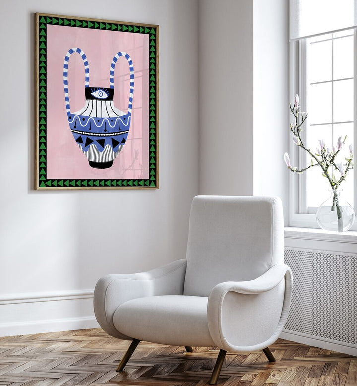 Stylish EVIL EYE VASE and FLORAL FLOWER PAINTINGS brighten up modern interiors, enhancing any living space beautifully.