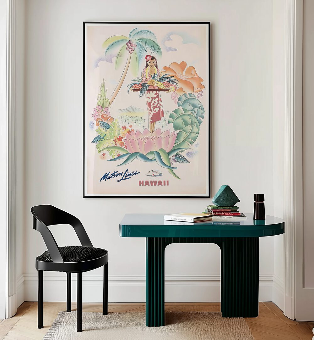 HAWAII II, VINTAGE TRAVEL POSTERS beautifully enhance any space, showcasing Hawaii's vibrant culture and stunning scenery.