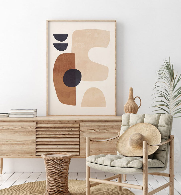 Transform your space with ABSTRACT HARMONY, BOHO ART PAINTINGS, showcasing modern abstract design in a stylish setting.
