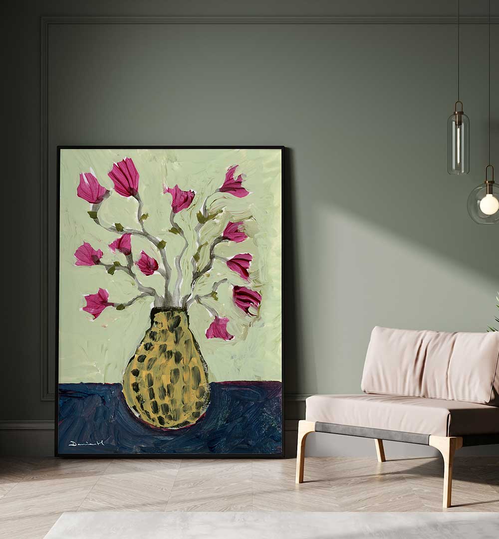 FLORAL VASE XX , FLORAL FLOWER PAINTINGS