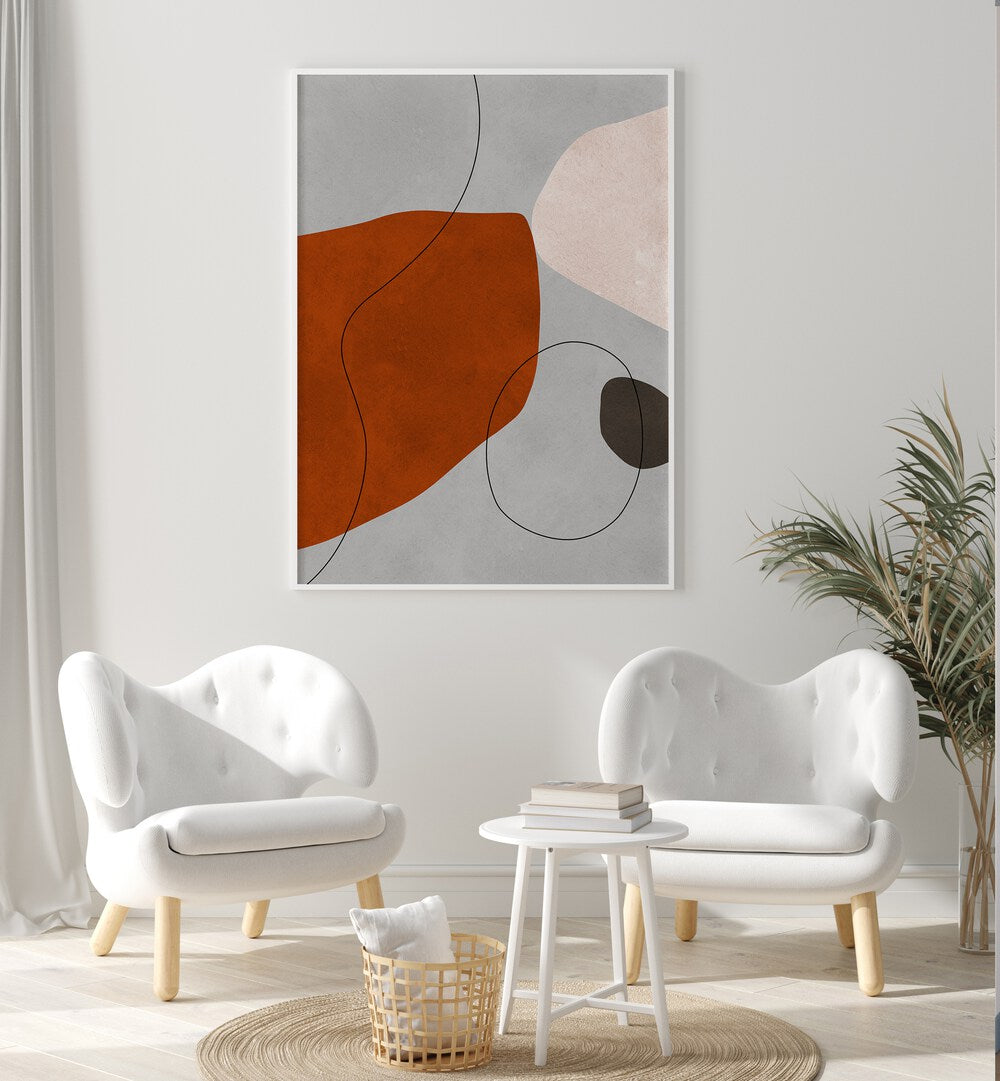 Stylish interior featuring EXPRESSIVE FORMS IV, ABSTRACT PAINTINGS, perfect for inspiring creativity in any space.