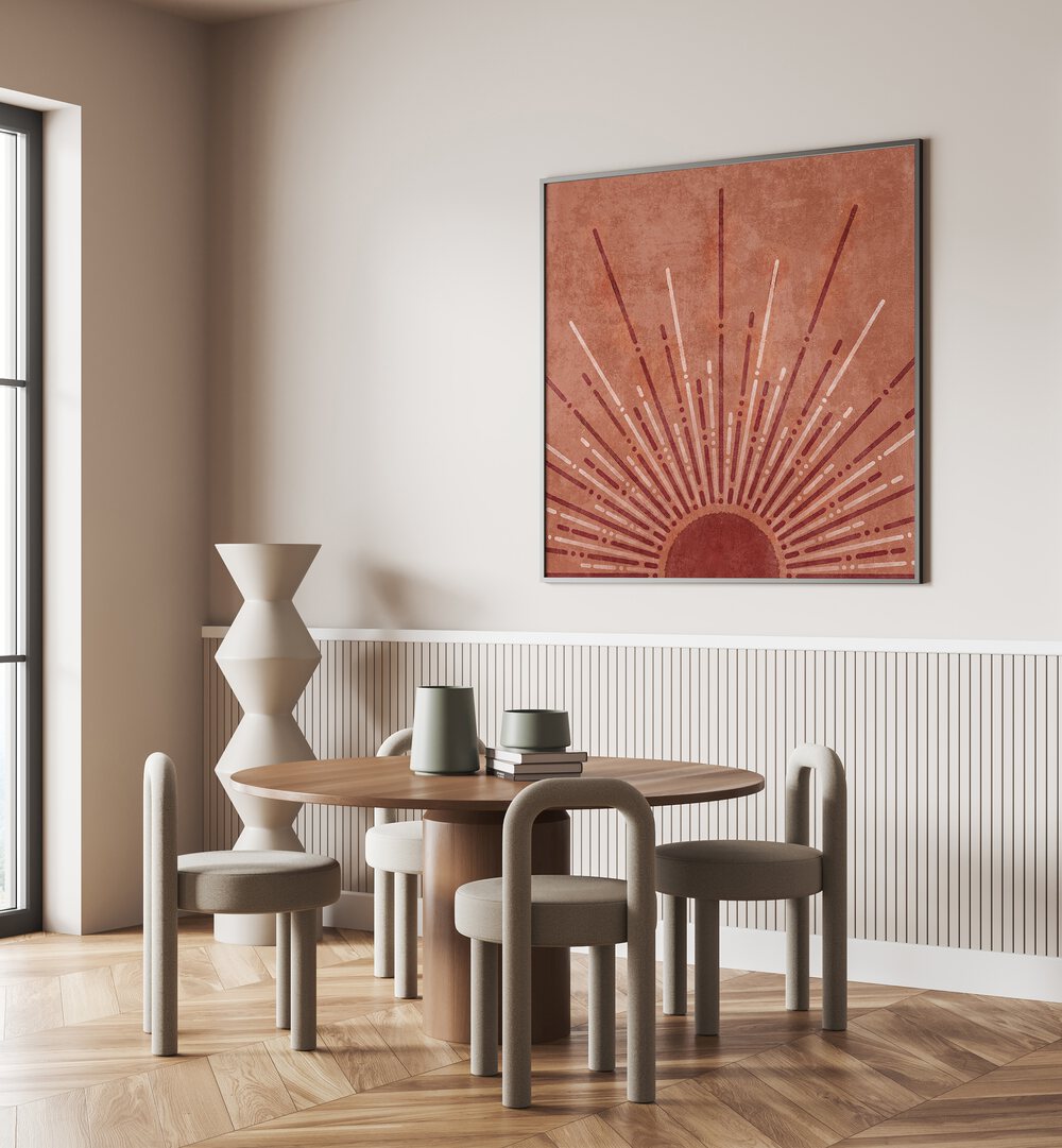 Transform your space with SUN WALL ART, BOHO ART PAINTINGS by Emel Tunaboylu, showcasing elegant contemporary design.