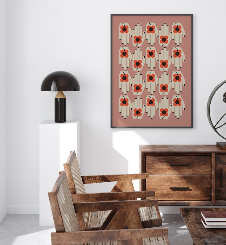 Vibrant FLOWER IN THE HAND, FLORAL FLOWER PAINTINGS, enhancing modern decor with botanical beauty.