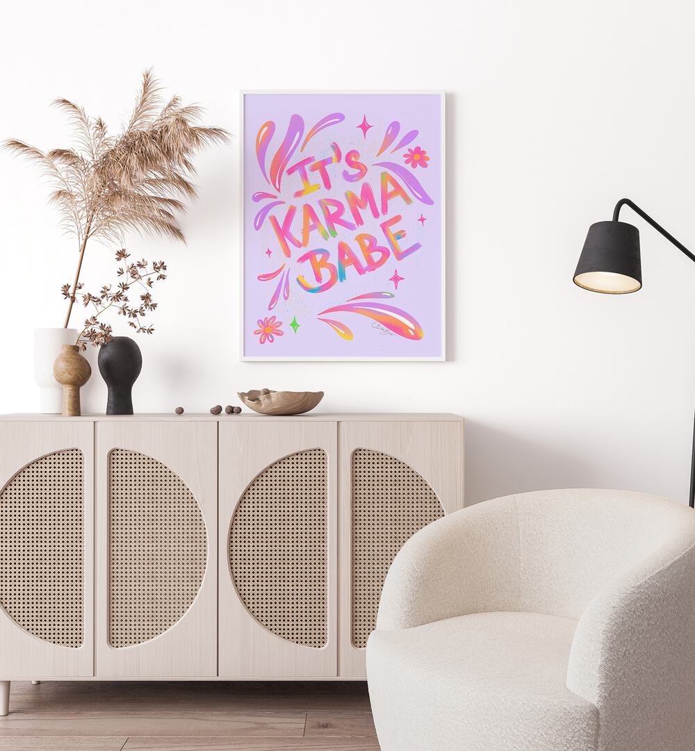 KARMA BABE, FASHION POSTERS by Baroo Bloom add vibrant inspiration to your decor with motivational art and design.