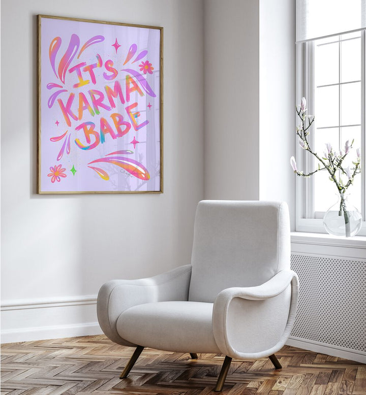 Bright and inspiring KARMA BABE, FASHION POSTERS by Baroo Bloom enhance your living space with artful design.