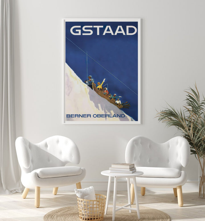 GSTAAD III, VINTAGE TRAVEL POSTERS showcase the charm of Gstaad, transforming your space with nostalgic alpine art.