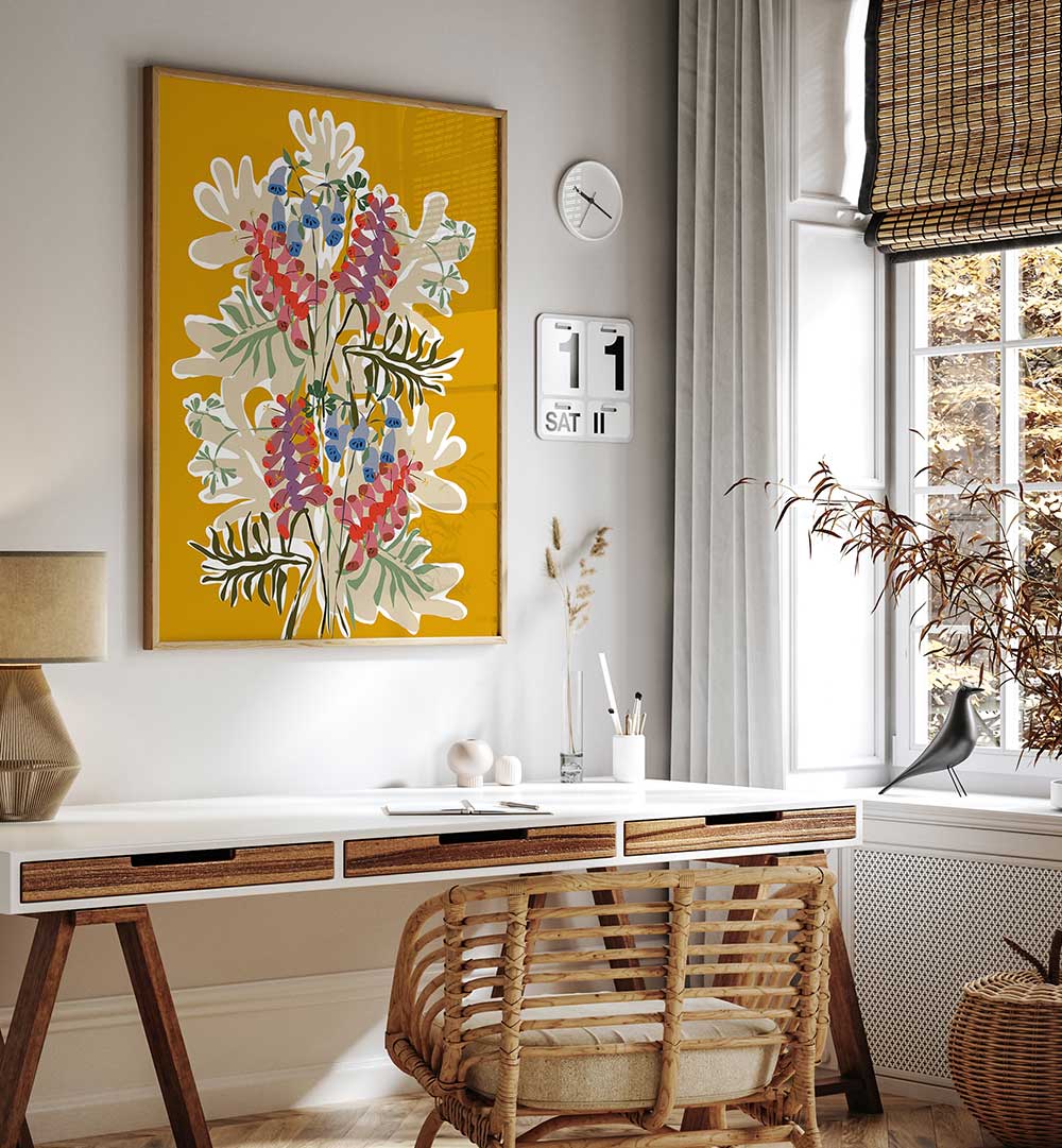 Brighten your space with FOXGLOVE DÉCOUPE PAPIER, FLORAL FLOWER PAINTINGS showcasing vibrant colors and intricate details.