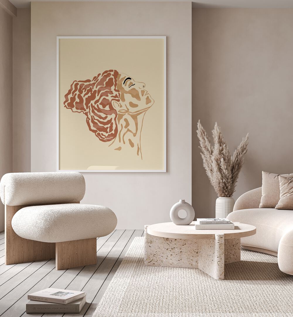 Serene living space featuring INNER PEACE, BOHO ART PAINTINGS, adding tranquility to your home decor.