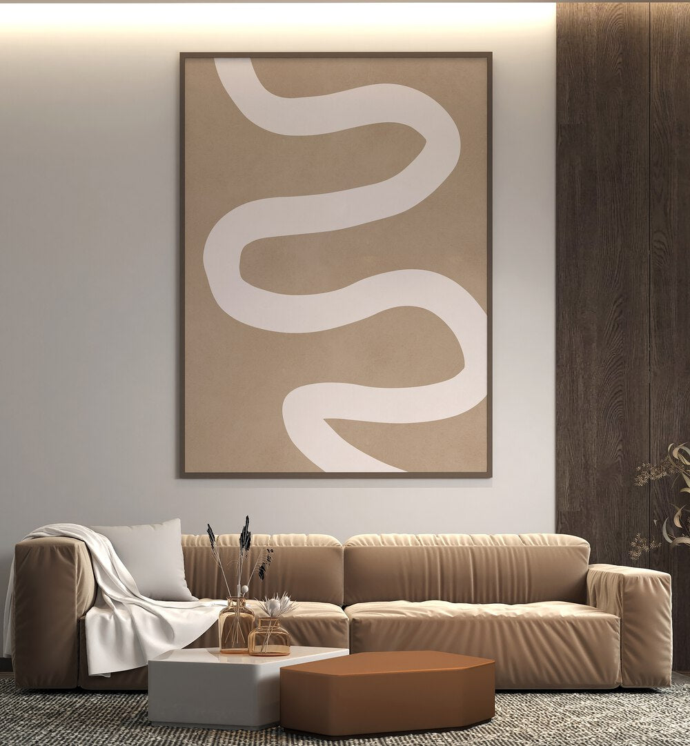 Stylish living space featuring EXPRESSIVE LINES XI, ABSTRACT PAINTINGS, enhancing creativity and self-expression.