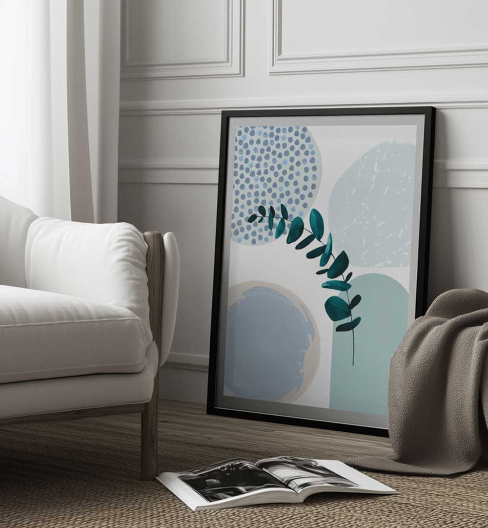 BLUE GREEN BOHO II , BOHO ART PAINTINGS