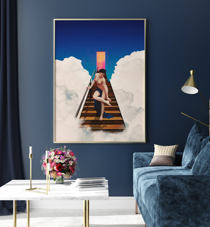 Stunning STAIRCASE TO HEAVEN, ALTERED ART PRINTS transform your space into a creative haven of imagination and inspiration.