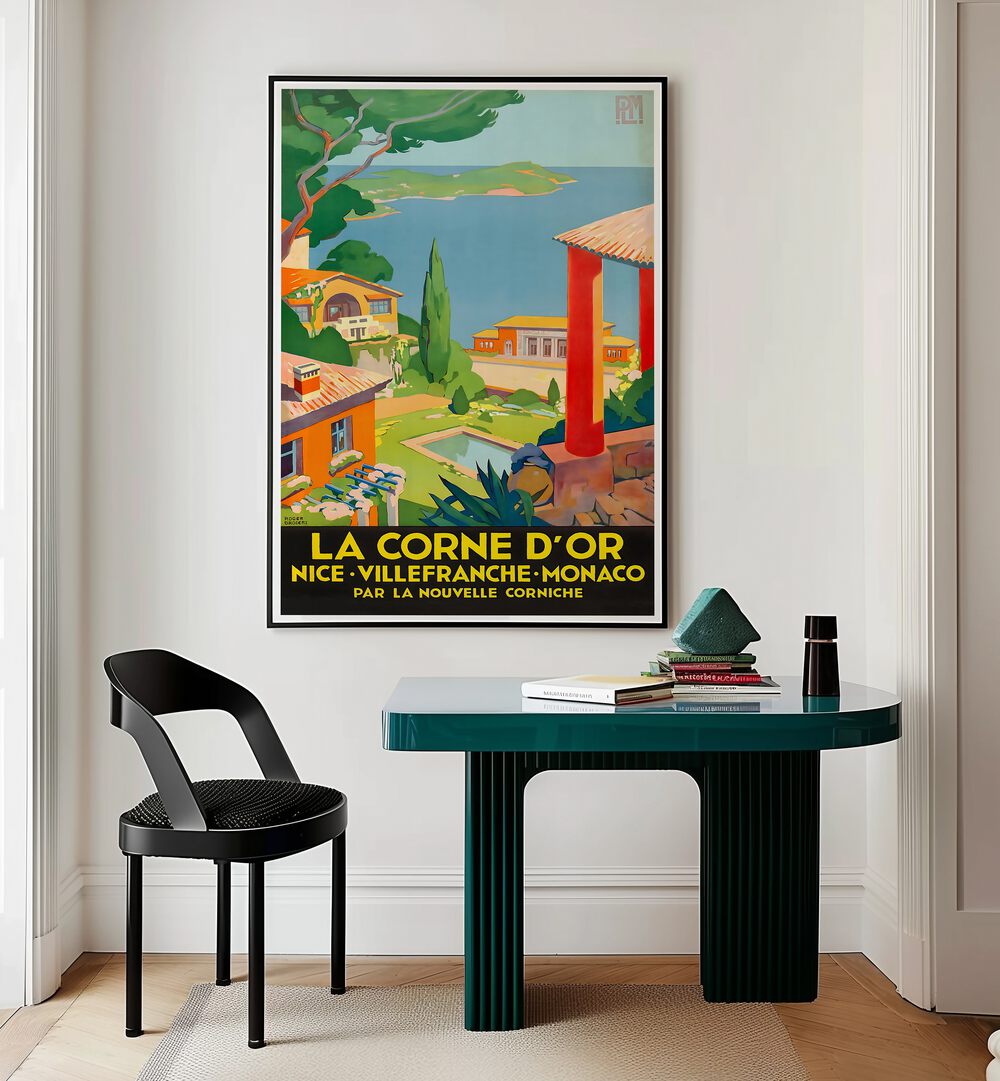 Decorate your space with LA CORNE-D, VINTAGE TRAVEL POSTERS, capturing the charm of classic travel nostalgia.