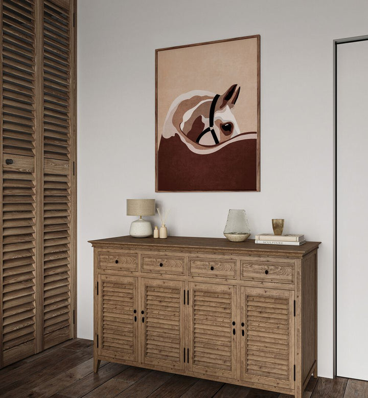 Elegant HORSE II, ANIMAL PAINTINGS by Emel Tunaboylu, enhancing stylish interiors with a captivating horse design.