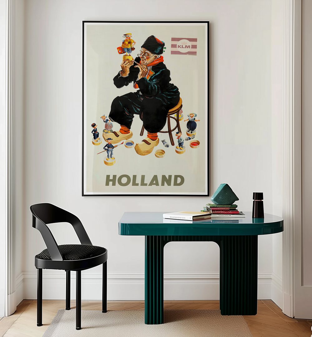 HOLLAND II Vintage Travel Posters showcase Dutch culture with vibrant art, perfect for any nostalgic decor.