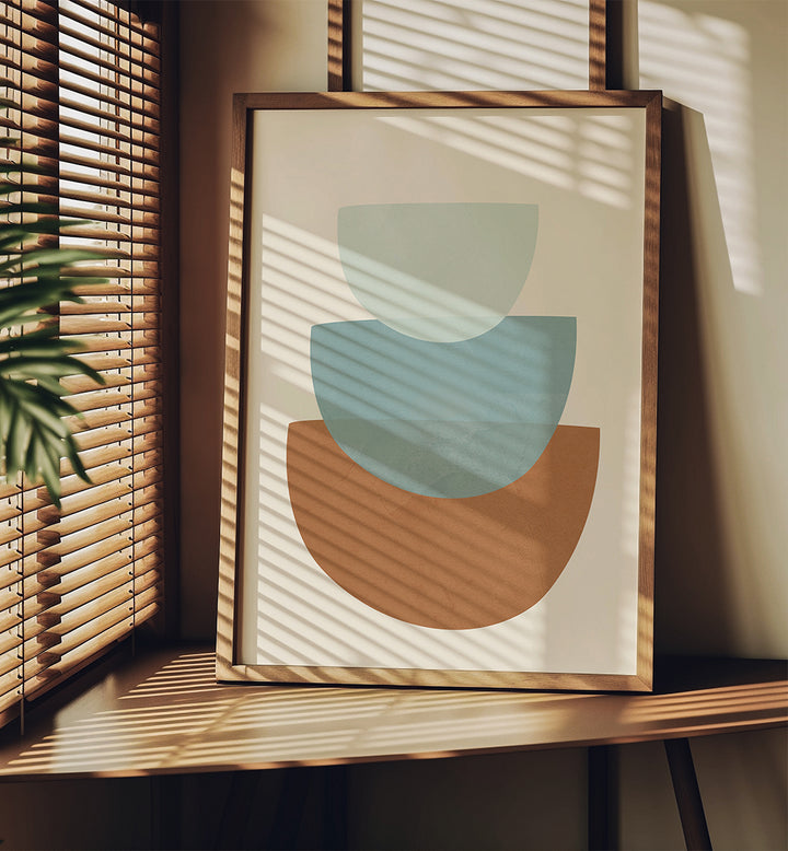 AZZURRO SHAPES I , BOHO ART PAINTINGS