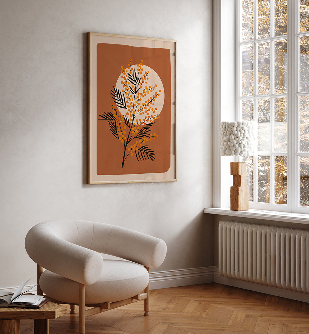 THE MIMOSA I , FLORAL FLOWER PAINTINGS