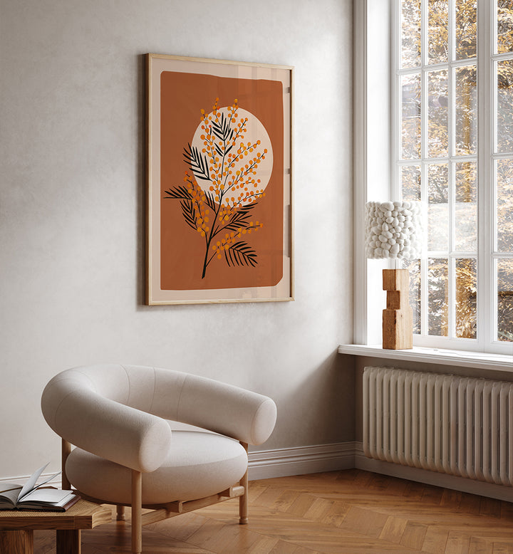 THE MIMOSA I , FLORAL FLOWER PAINTINGS