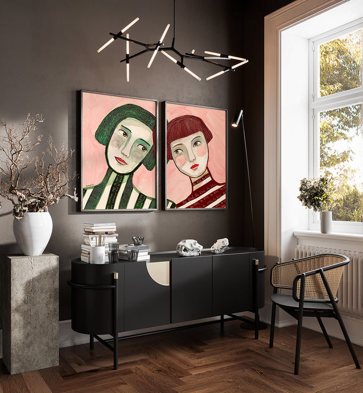THE SILENT BOND , SET OF 2 PAINTINGS
