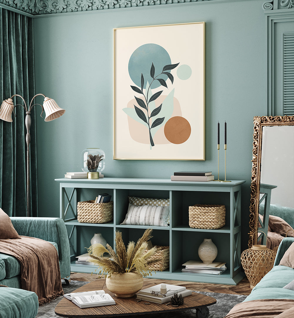 AZZURRO SHAPES II , BOHO ART PAINTINGS