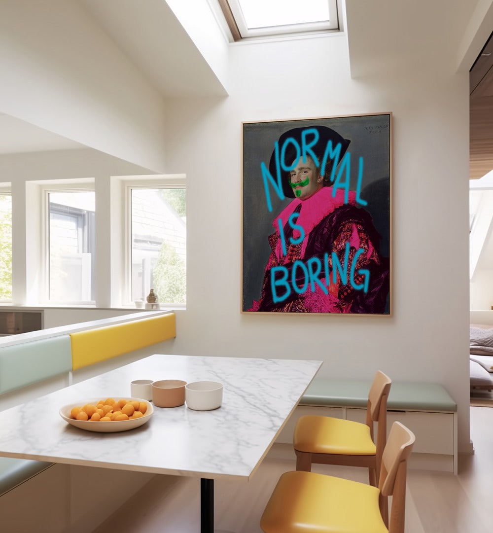 Transform your space with UNIQUE typography featuring "NORMAL IS BORING, QUOTES" posters for bold decor choices.