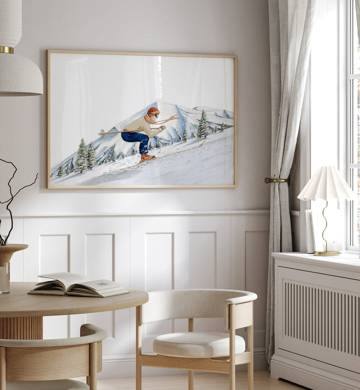 Stunning PARADOXICA sports posters showcasing a skier in a beautiful home decor setting, perfect for luxury interiors.