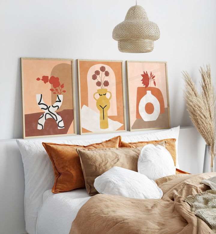 Transform your space with the CERULEAN BLISS SET, SET OF 3 PAINTINGS, blending tranquility and artistry beautifully.