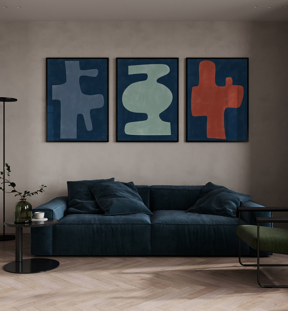 Transform your space with the SCARLET HARMONY TRIO SET, SET OF 3 PAINTINGS featuring vibrant abstract designs.