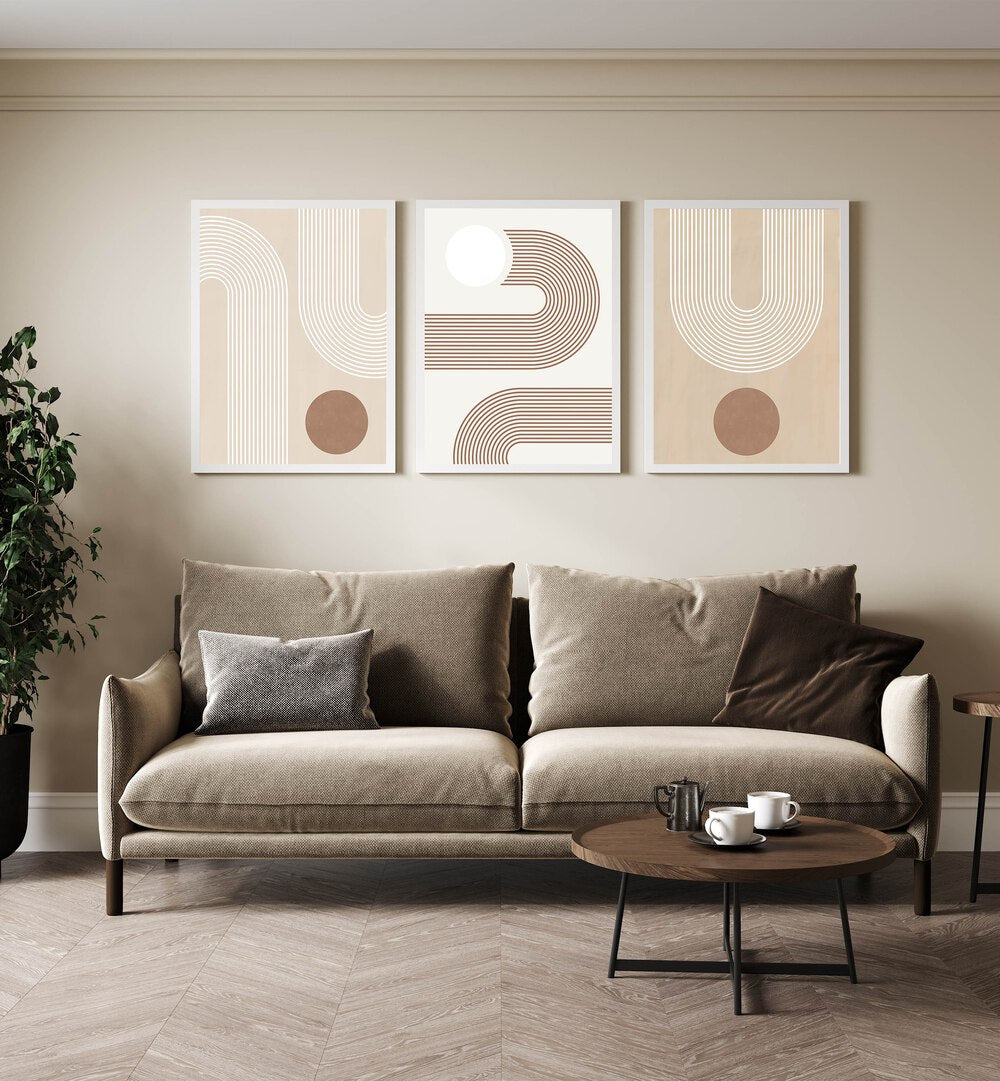 Elevate your decor with the ETHEREAL CURVES SET, SET OF 3 PAINTINGS, showcasing elegant abstract designs for any space.