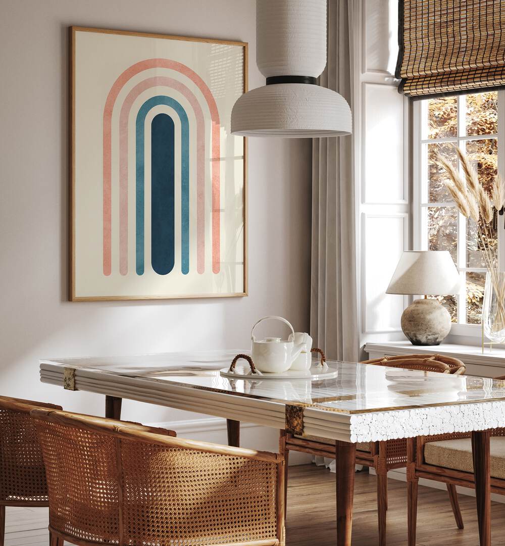 Bright and modern LINES AND ARCS III, BOHO ART PAINTINGS, enhancing stylish interiors with creative flair.