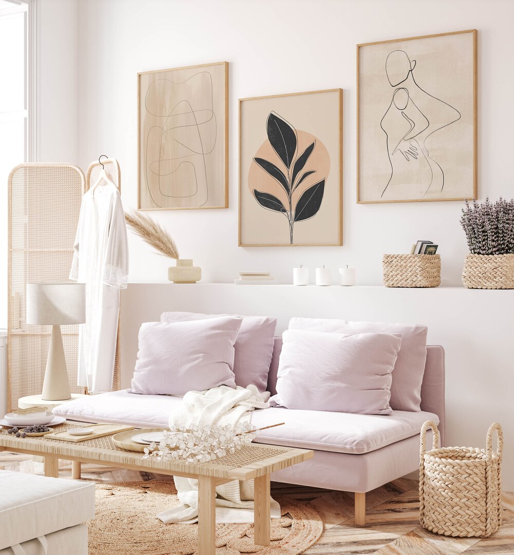 Enhance your space with the TRANQUIL ESSENCE SET, SET OF 3 PAINTINGS, embodying serenity and harmony in your decor.