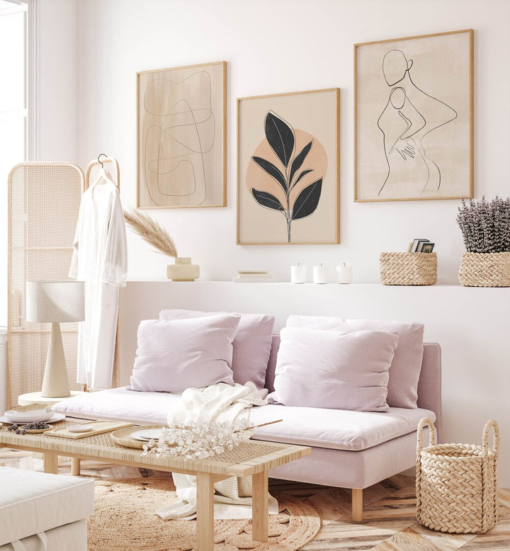 Enhance your space with the TRANQUIL ESSENCE SET, SET OF 3 PAINTINGS, embodying serenity and harmony in your decor.