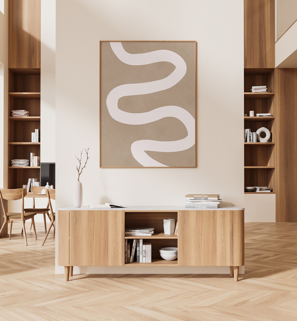 Stylish interior featuring EXPRESSIVE LINES XI, ABSTRACT PAINTINGS, enhancing creativity and modern aesthetics.