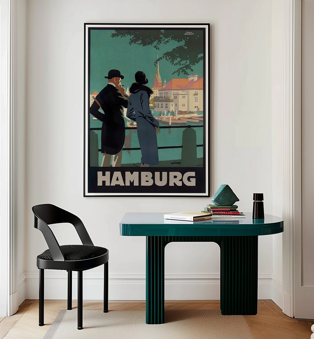 Stylish Hamburg I Vintage Travel Posters enhance any room, showcasing the vibrant city’s charm and history.