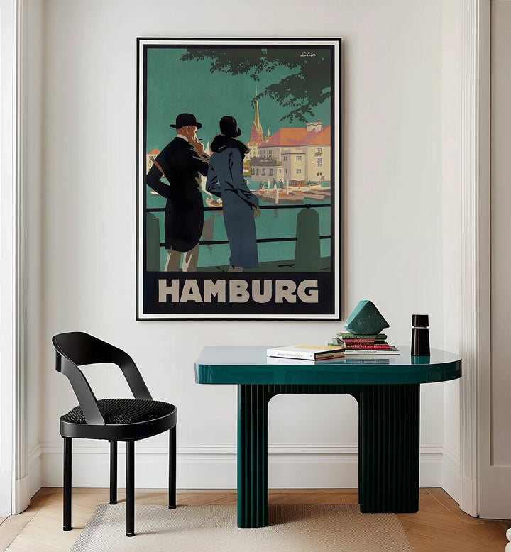 Stylish Hamburg I Vintage Travel Posters enhance any room, showcasing the vibrant city’s charm and history.