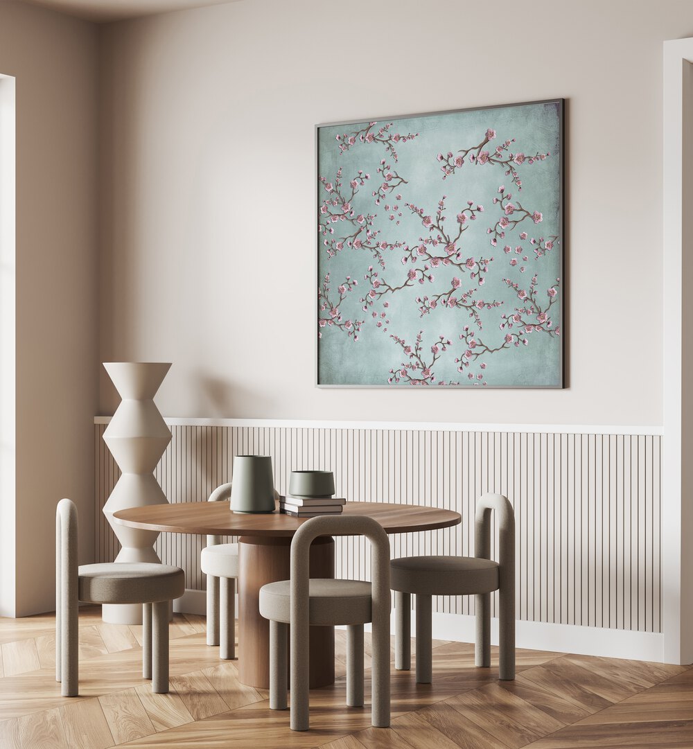 Elegant CHERRY BLOSSOMS II, FLORAL FLOWER PAINTINGS enhance any space with vibrant floral beauty and abstract charm.