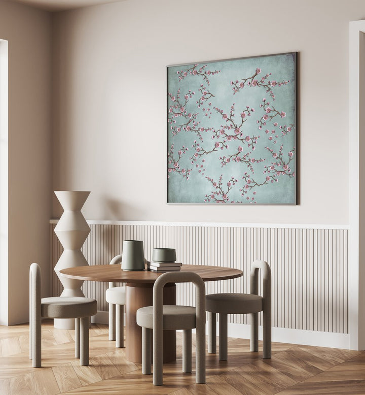 Elegant CHERRY BLOSSOMS II, FLORAL FLOWER PAINTINGS enhance any space with vibrant floral beauty and abstract charm.