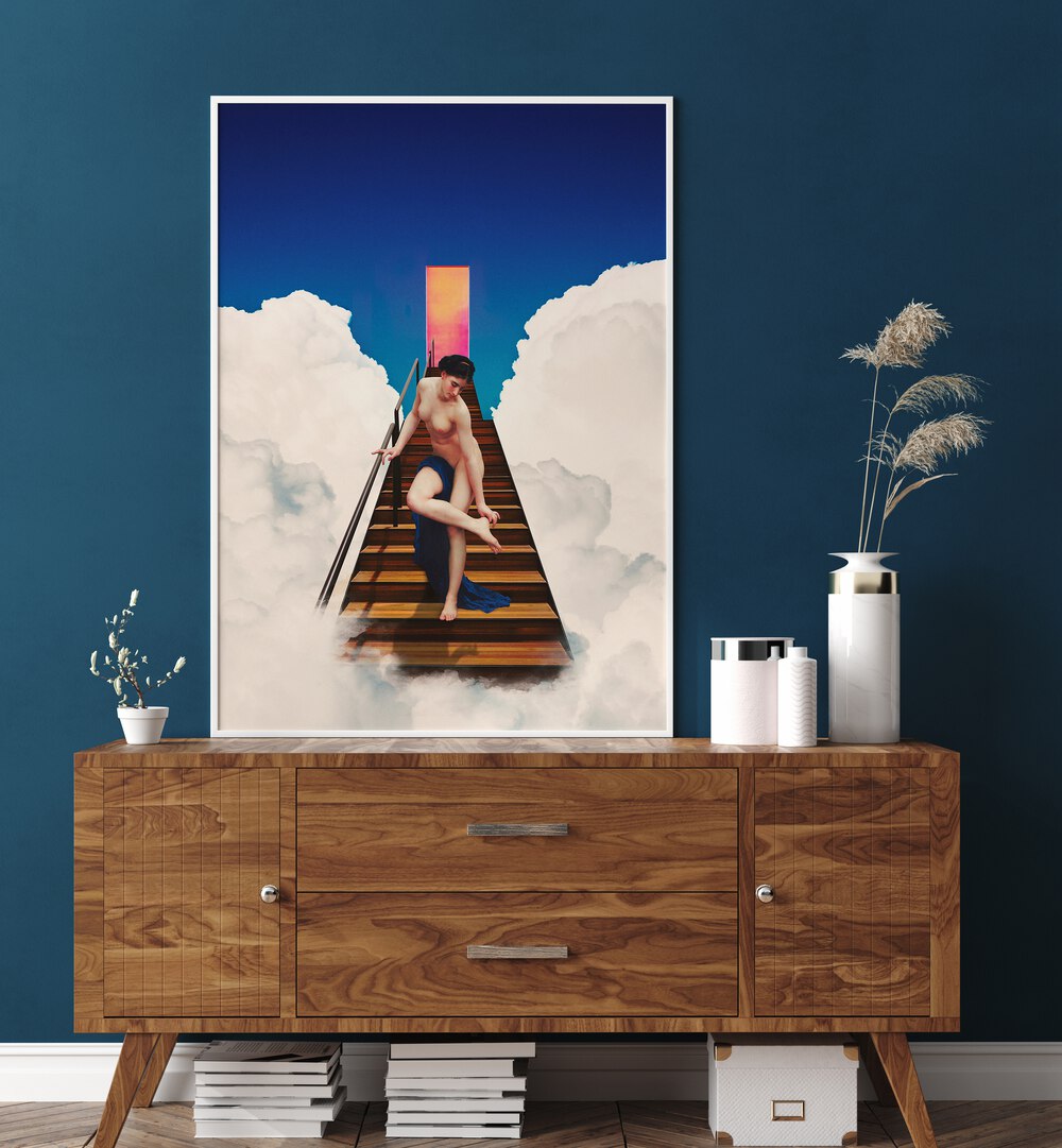 Stunning STAIRCASE TO HEAVEN, ALTERED ART PRINTS enhances creativity, transforming any space into a haven of inspiration.